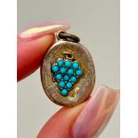 Sweet Antique Turquoise Locket Pendant