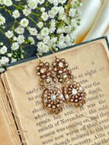 Antique Gold and Diamond Drop Earrings in Antique Box