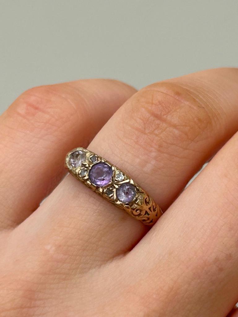 Sweet Amethyst 9ct Yellow Gold Ring - Image 7 of 7