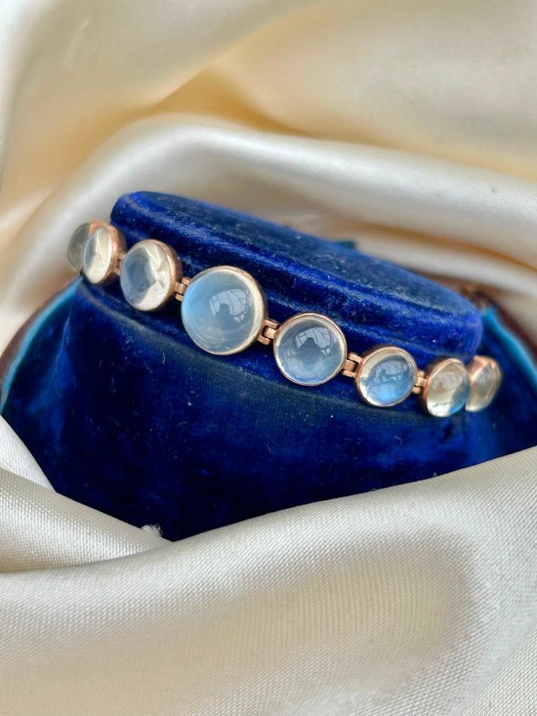 Wonderful Antique Moonstone Bracelet with Barrel Clasp - Image 9 of 10