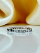 Wonderful White Sapphire Full Eternity Band Ring in White Gold