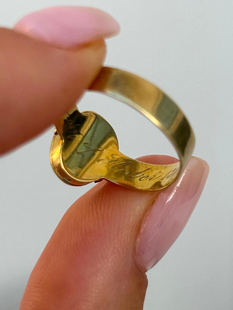 Antique 15ct Yellow Gold Poison Ring - Image 5 of 11