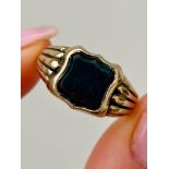 Chunky 9ct Gold Bloodstone Signet Ring