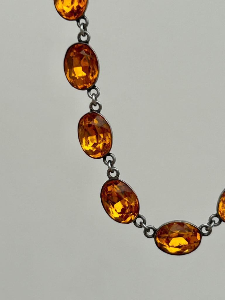 Antique Foiled Back Riviere Necklace - Image 4 of 8