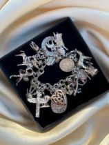 Chunky Silver Charm Bracelet AF