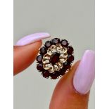 Large Garnet 9ct Dress Ring