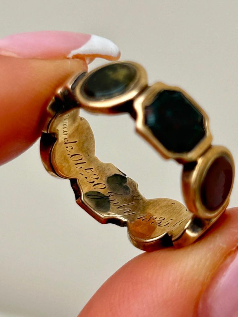 Georgian Era Multi-stone Full Hoop / Eternity Band Ring in Gold AF - Image 6 of 8
