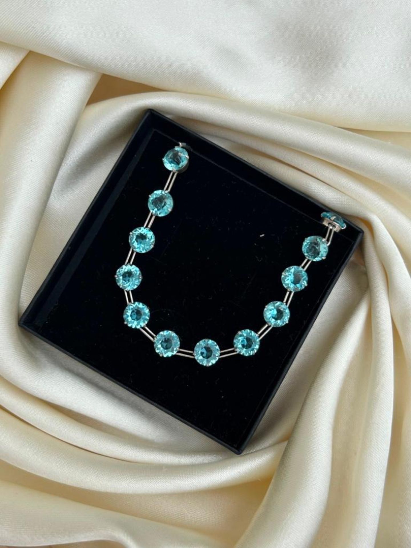 Vintage Blue Riviere Necklace in Silver - Image 2 of 4