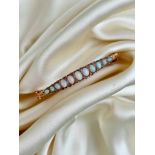 Wonderful 9ct Gold Opal and Diamond Bangle Bracelet