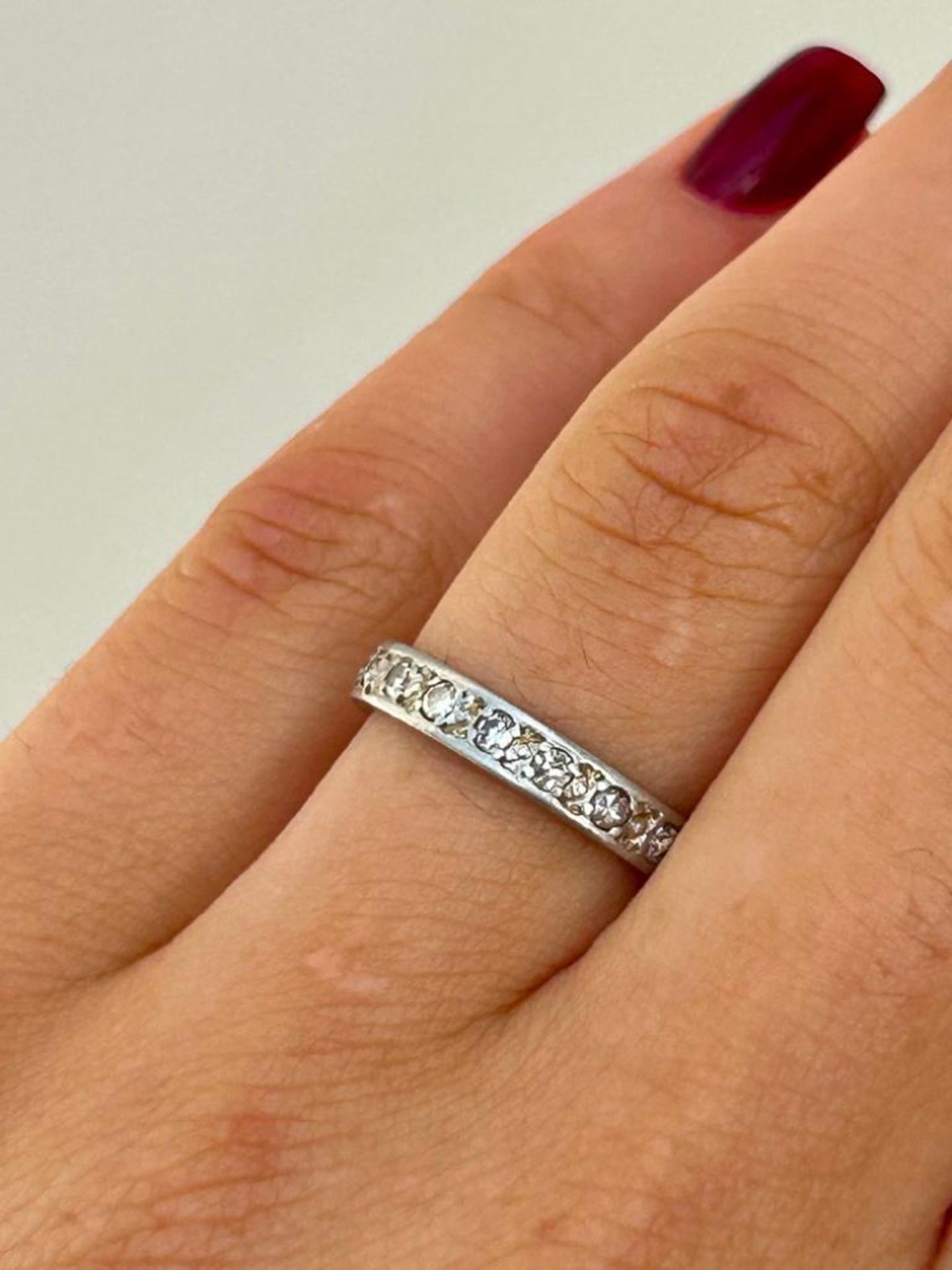 Antique White Gold Diamond Full Eternity Band Ring - Image 2 of 6