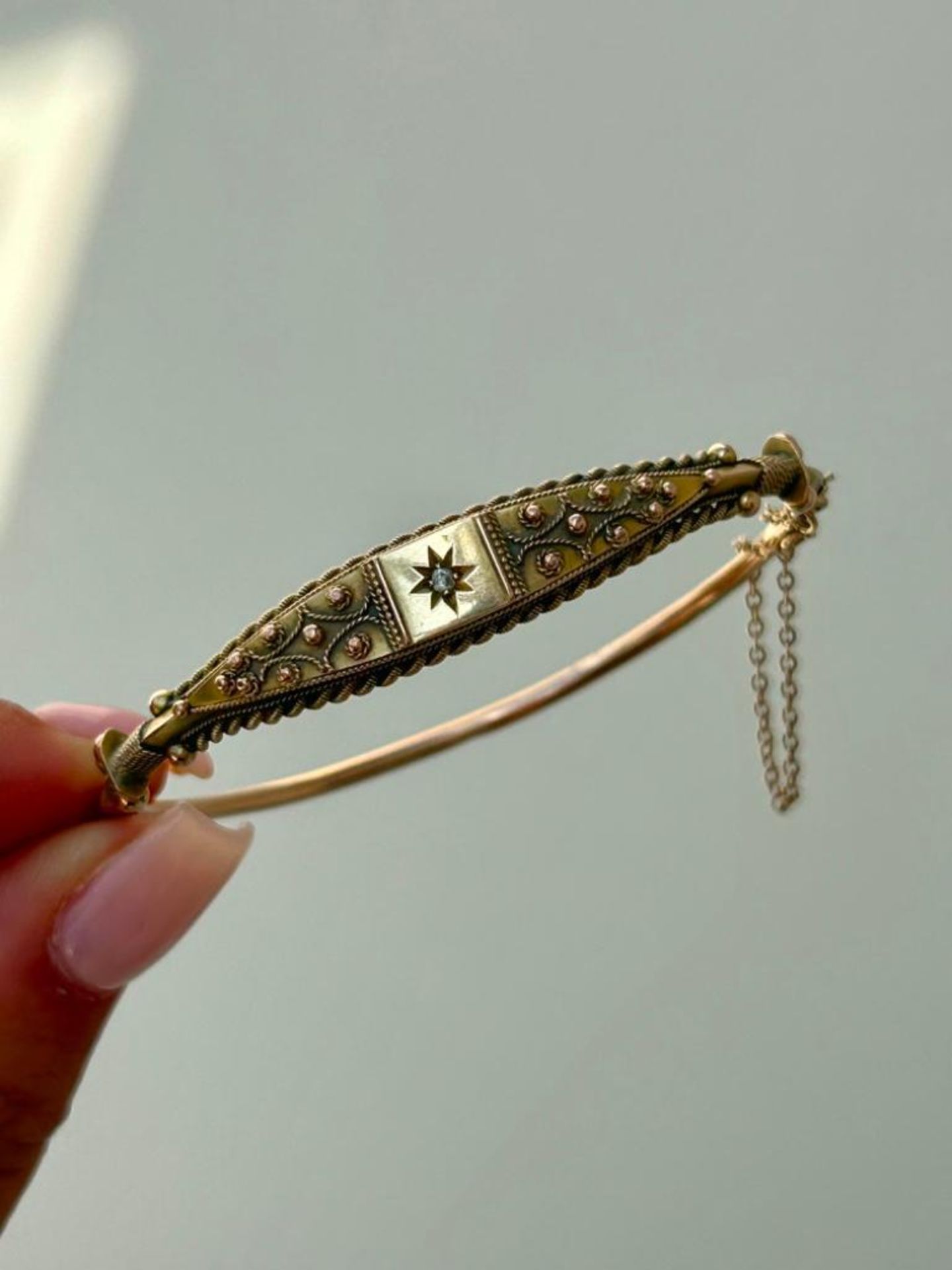 Antique Gold Diamond Bangle Bracelet - Image 3 of 6
