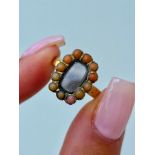 Antique Coral Locket Front Gold Ring