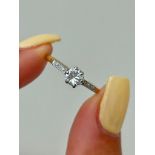 Antique 18ct Yellow Gold and Platinum .55 pts Diamond Solitaire Ring
