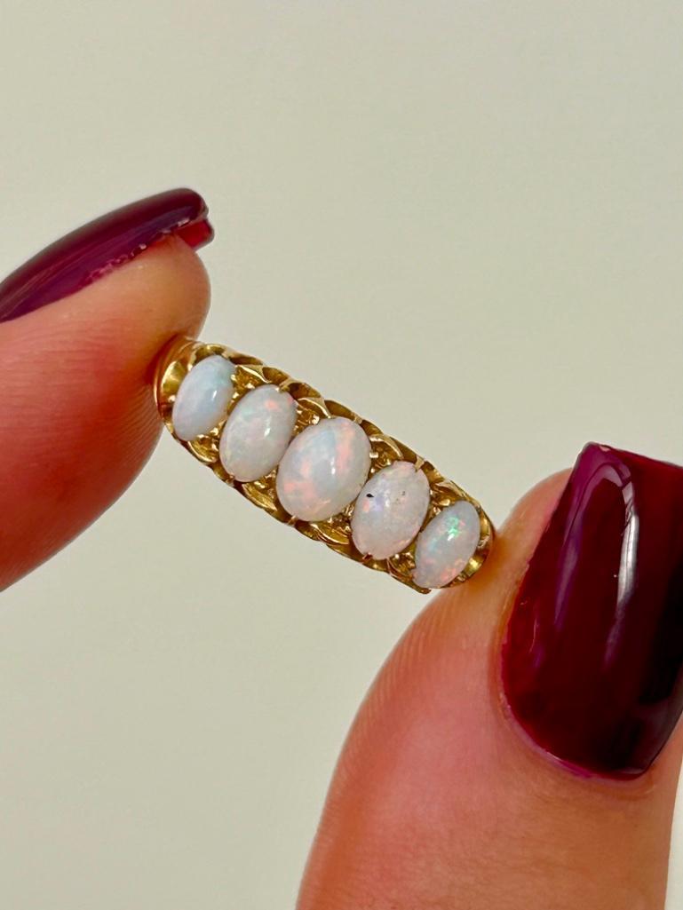 Gold Opal 5 Stone Ring