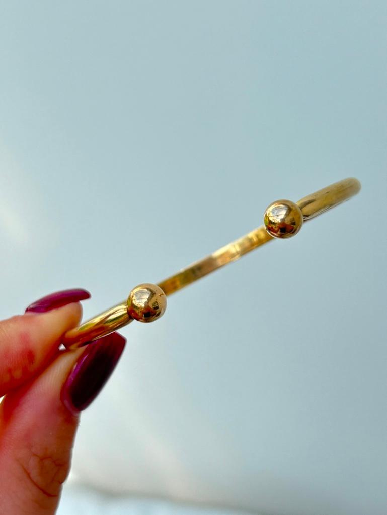 Vintage 9ct Yellow Gold Torque Bangle Bracelet - Image 3 of 7