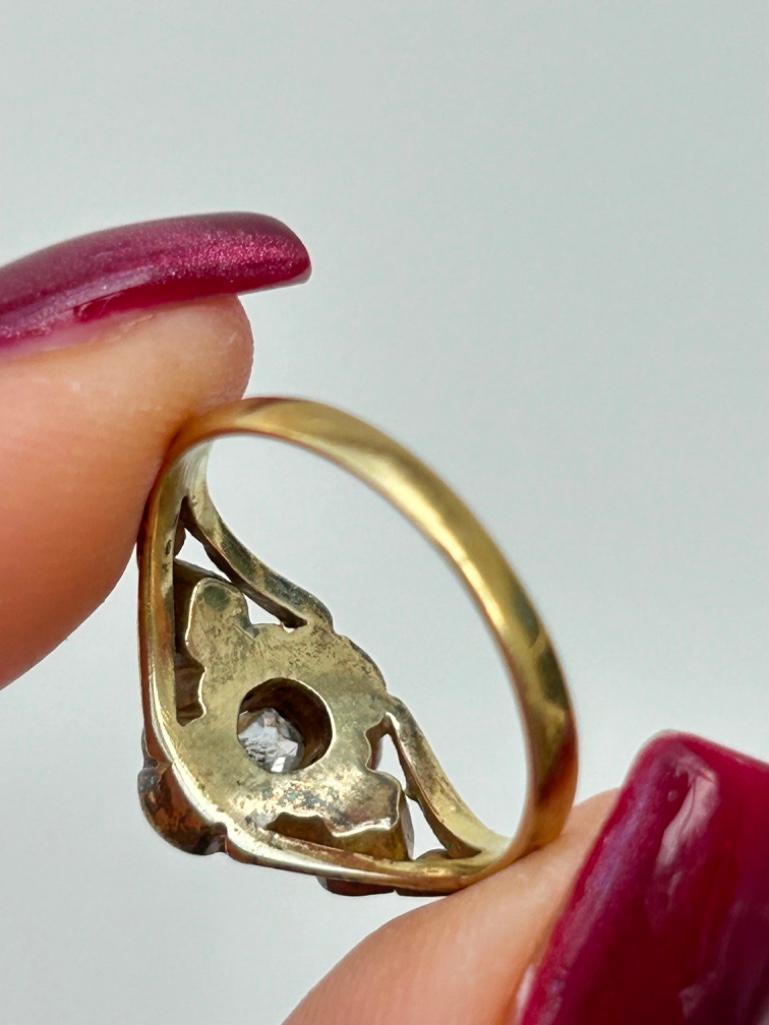 Antique Late Georgian Rose Cut Diamond Ring in Gold - Image 8 of 8