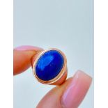 Vintage Cabochon Lapis Lazuli Signet Ring in Gold