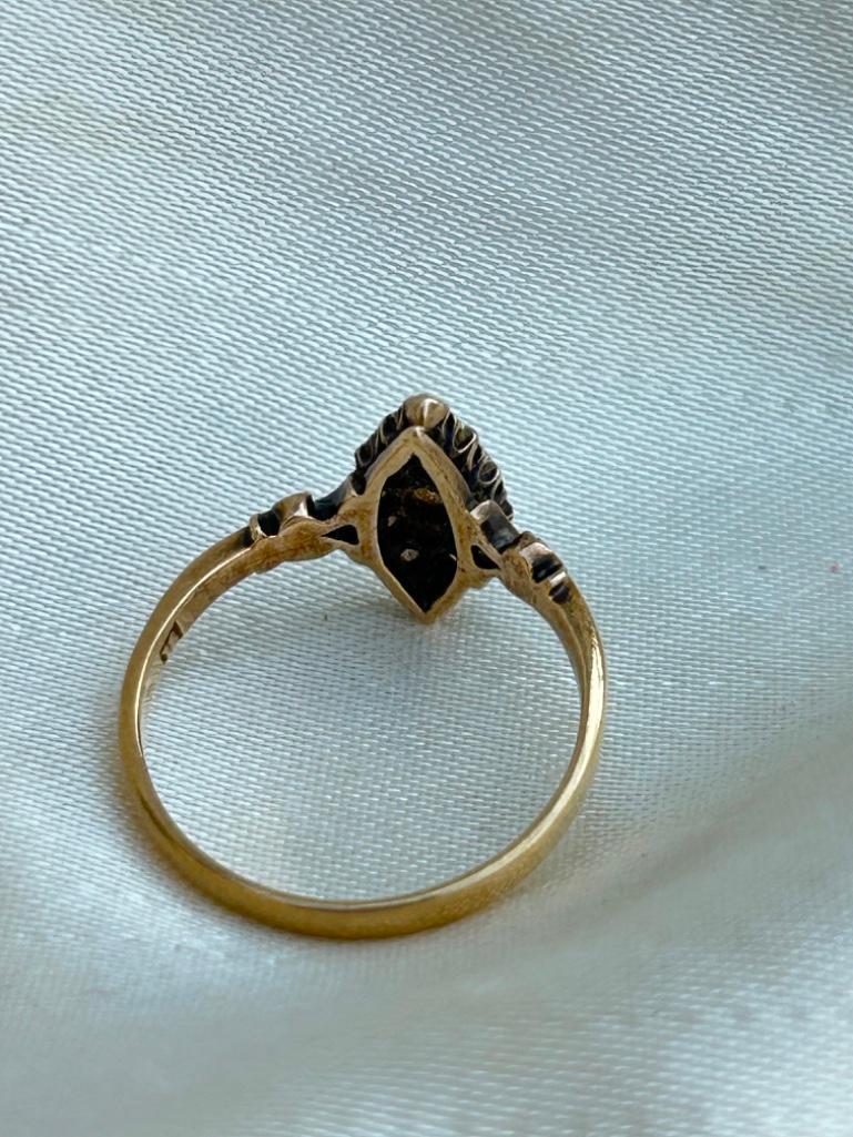Antique 18ct Yellow Diamond Navette / Marquise Ring - Image 9 of 9