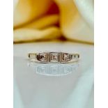 Antique 18ct Yellow Gold Diamond 3 Stone Ring