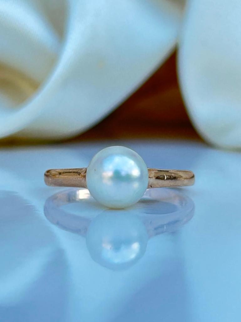 10ct Gold Pearl Ring - Image 2 of 9