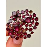 Antique Flat Cut Garnet Large Clip