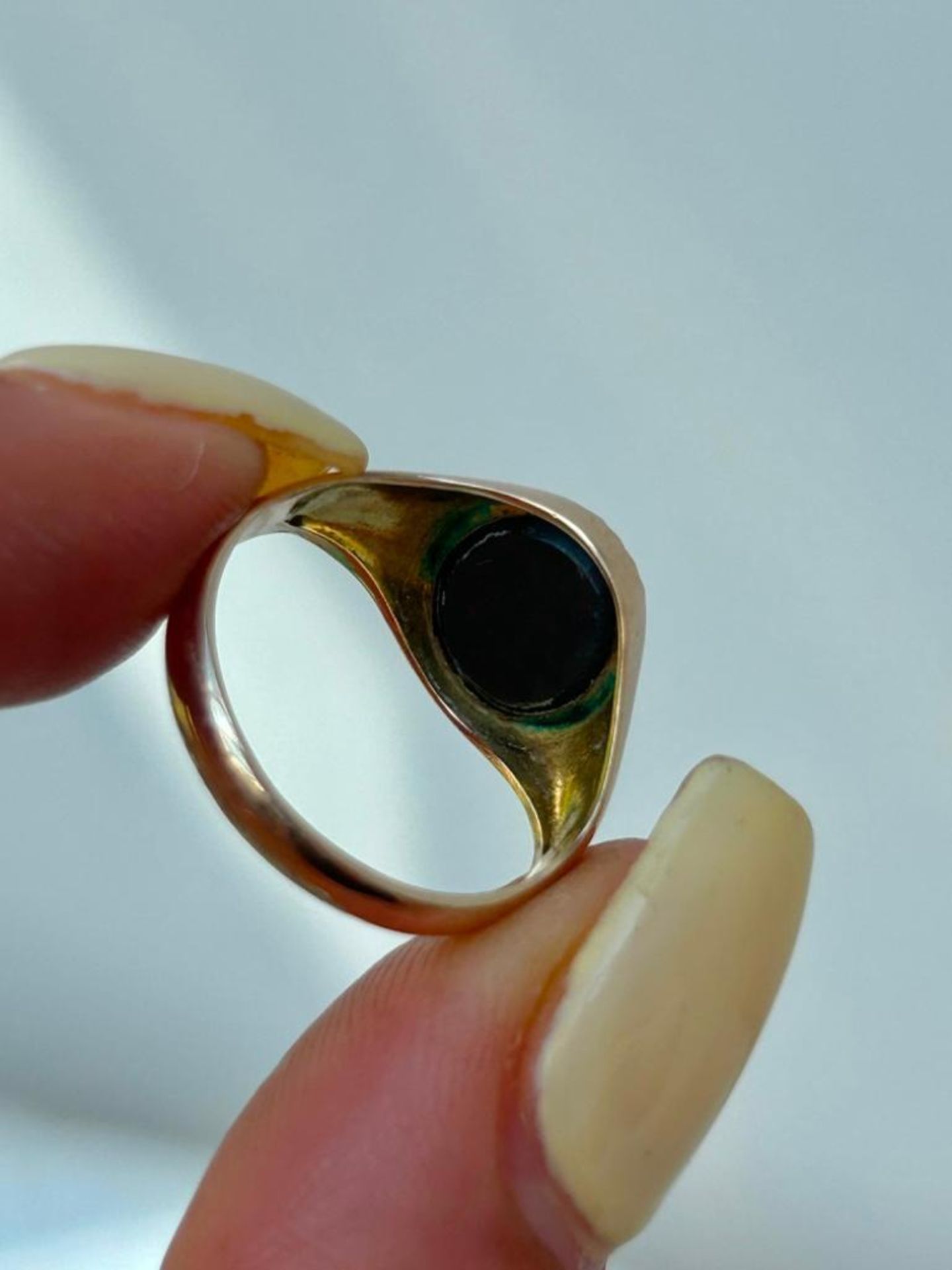 Vintage 9ct Yellow Gold and Onyx Signet Ring - Image 6 of 6