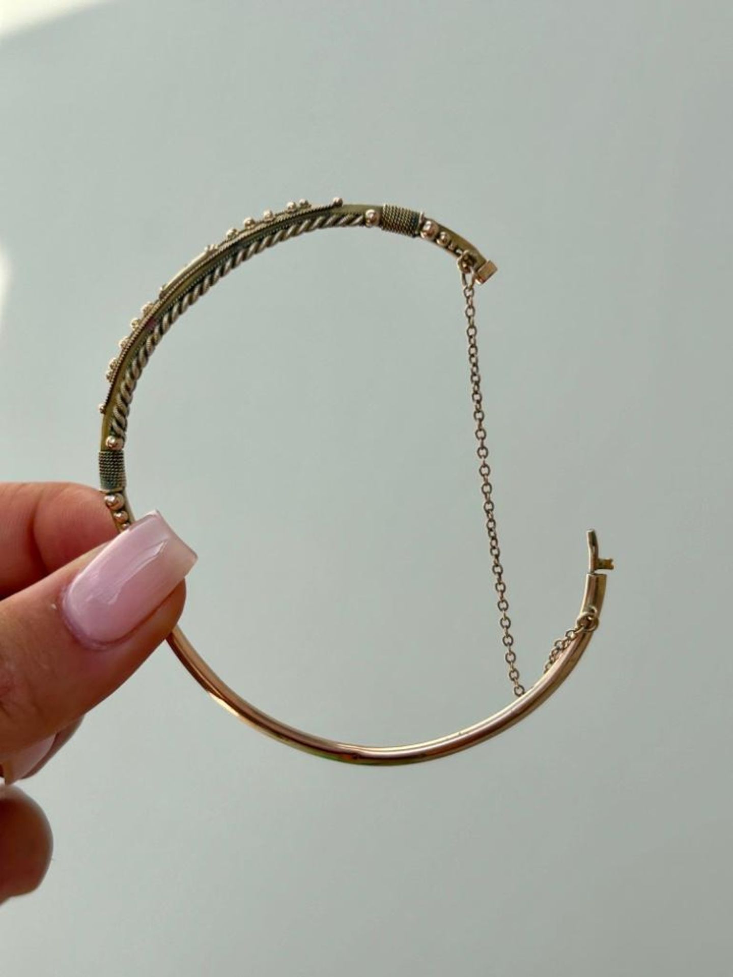 Antique Gold Diamond Bangle Bracelet - Image 4 of 6