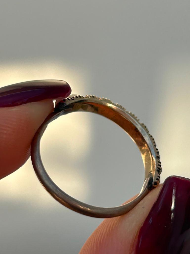Georgian Era Gold Pearl Half Hoop Band Ring - Image 5 of 5