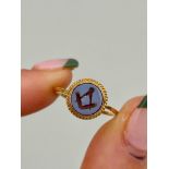 Antique Sardonyx Masonic Symbol Signet Ring in 15ct Gold