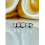 Sweet 9ct Gold Opal Five Stone Ring