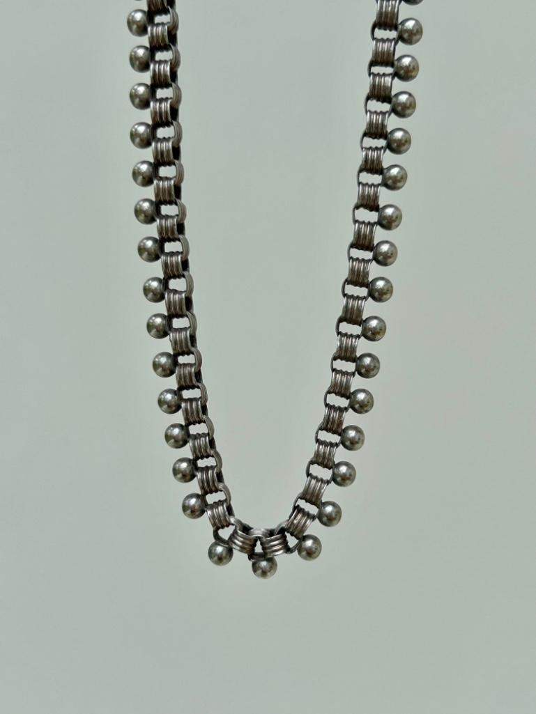 Antique Victorian Era Silver Necklace / Collar / Bookchain
