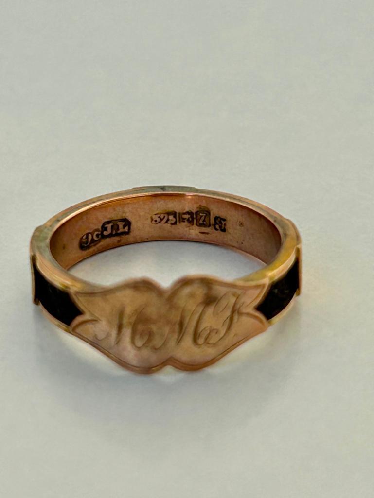 Antique Gold Mourning Band Ring - Bild 4 aus 6