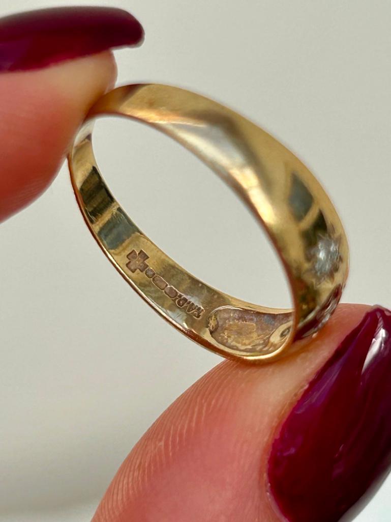 9ct Yellow Gold Diamond 3 Stone Star ring - Bild 5 aus 6