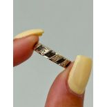 Antique c.1856 Inscribed Gold Hair Memorial Band Ring
