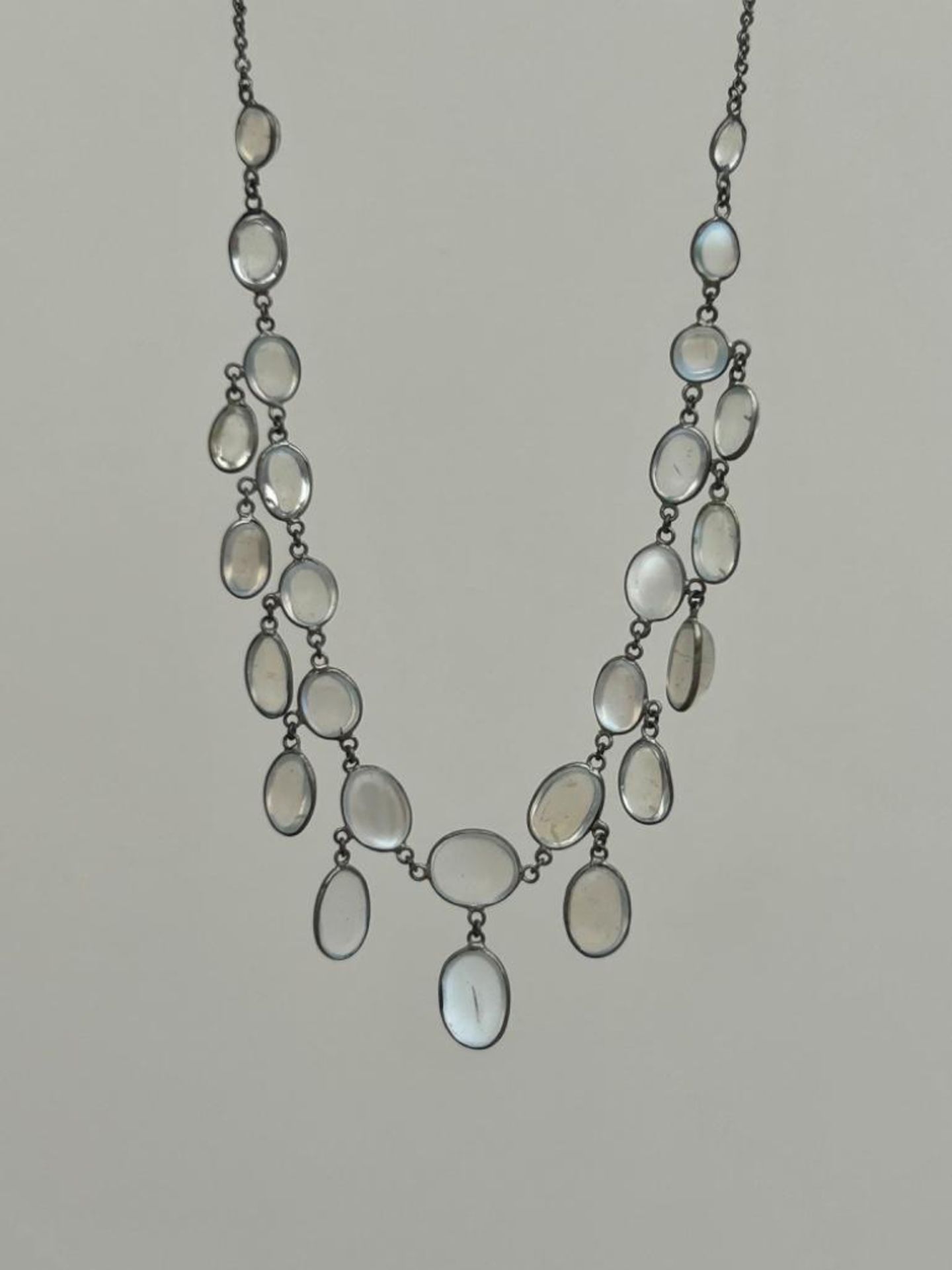 Antique Silver Moonstone Necklace - Image 5 of 7