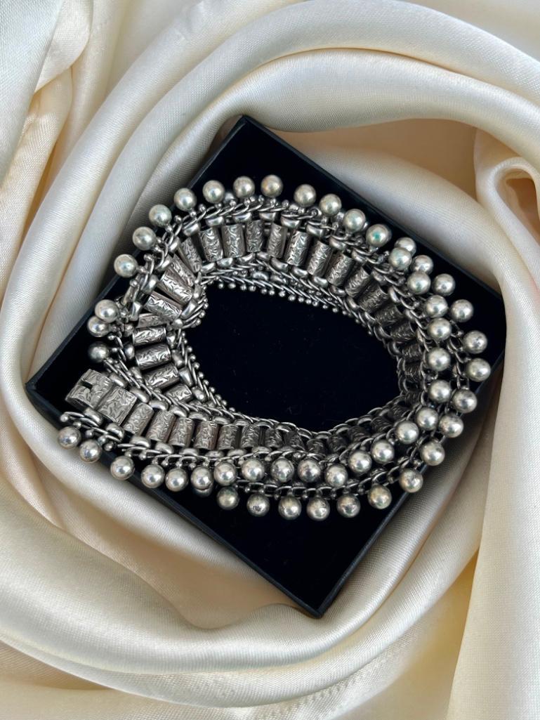 Huge Chunky Antique Silver Victorian Collar Necklace - Bild 3 aus 5