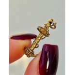 Antique Ornate Gold Anchor Charm / Pendant