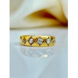 Antique 18ct Yellow Gold Diamond 5 Stone Ring C.1879