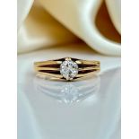 Antique 18ct Yellow Gold Diamond Belcher Ring 75pts