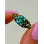 Chunky Antique 9ct Gold Turquoise Ring