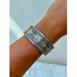 Antique Victorian Silver Bangle with Gold Overlay