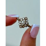 9ct Gold Paste Navette Cluster Ring