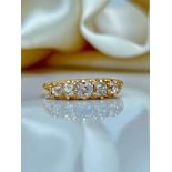 Wonderful Antique 18ct Yellow Gold Diamond 5 Stone Ring Approx 65pts