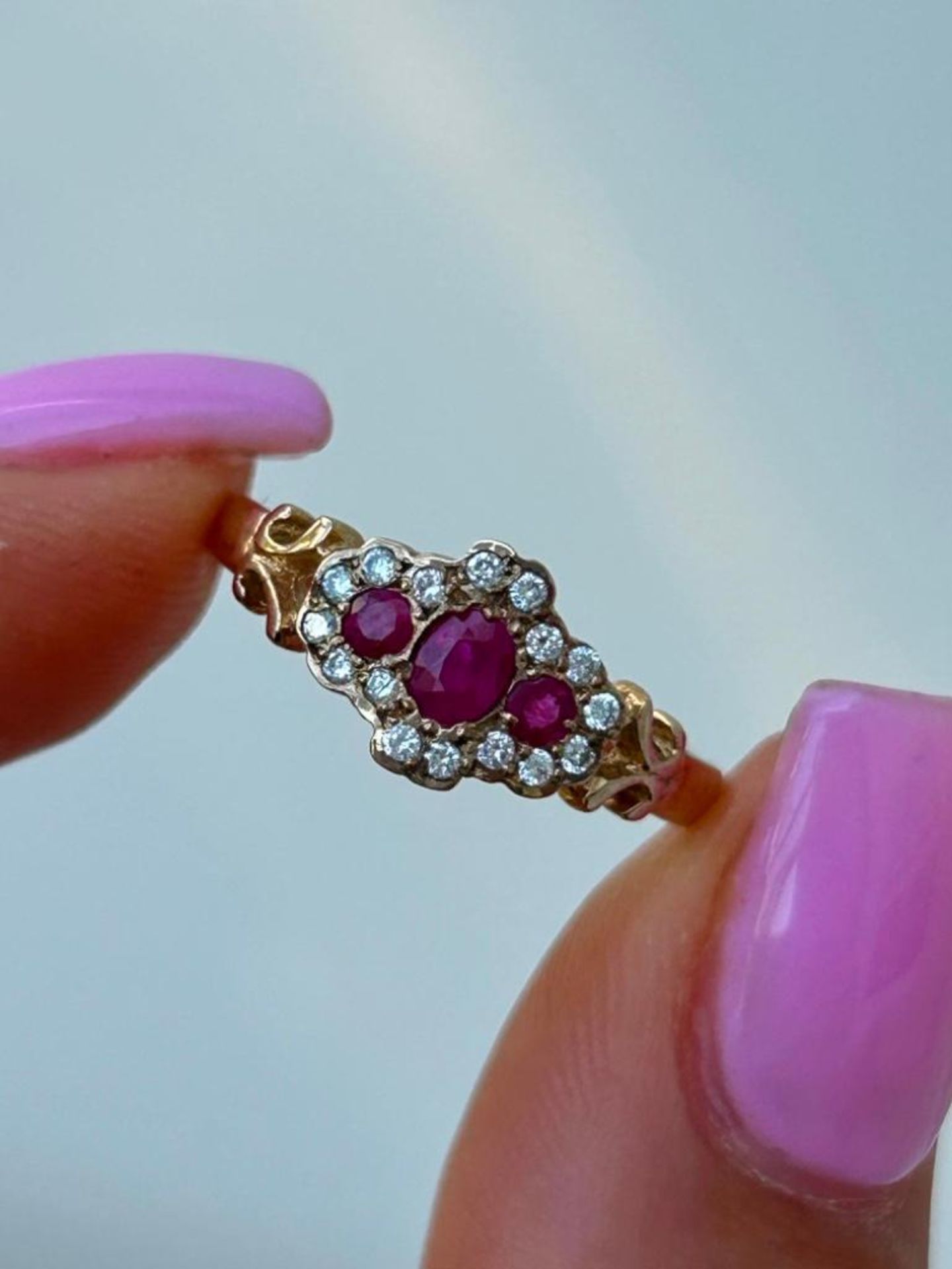 9ct Gold Ruby and Diamond Dress Ring