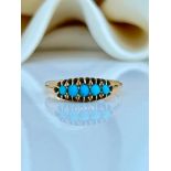 Sweet 9ct Gold Turquoise 5 Stone Ring