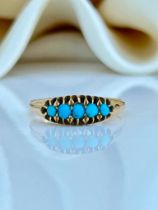Sweet 9ct Gold Turquoise 5 Stone Ring