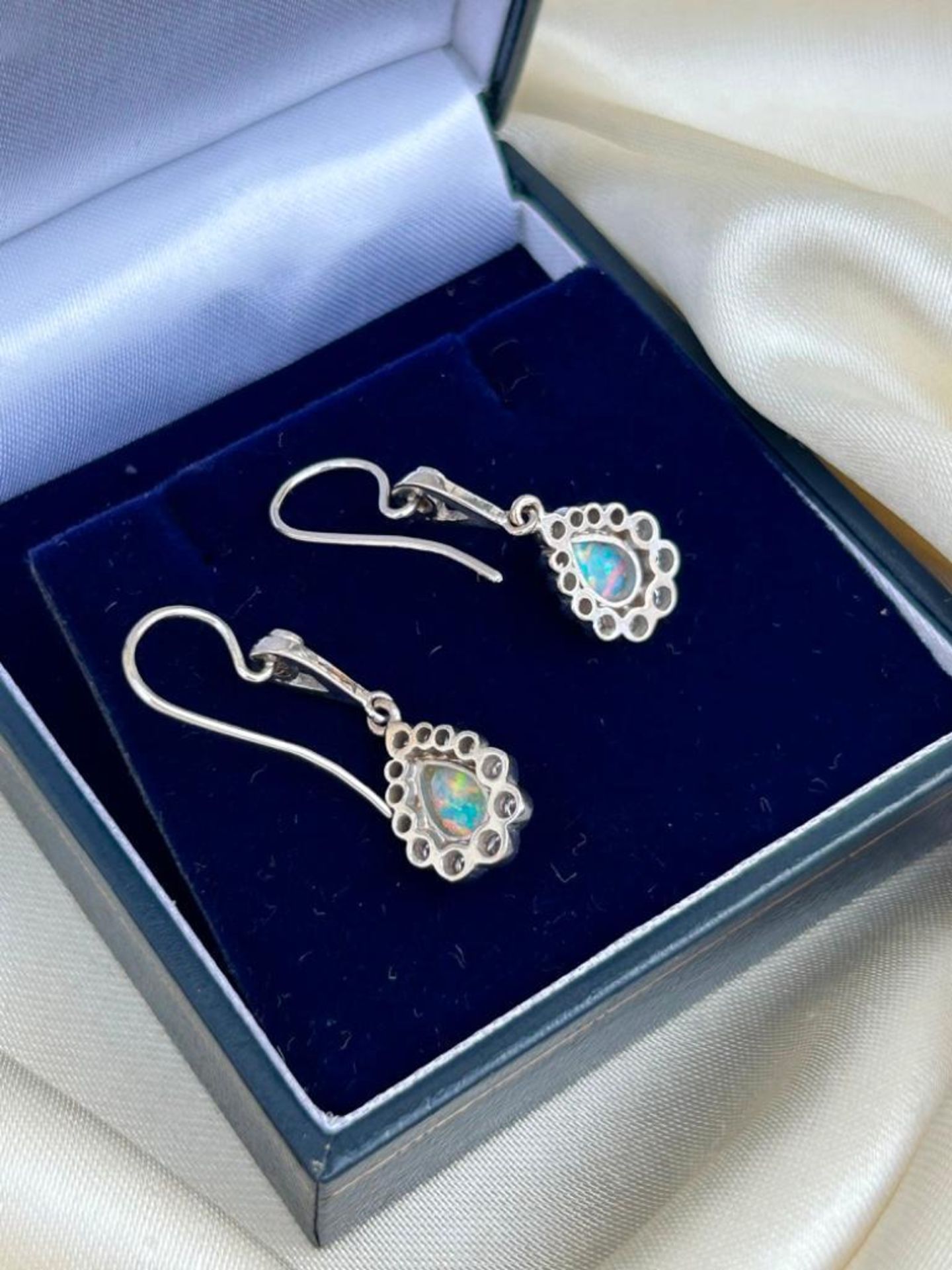 Amazing Opal and Diamond Drop Earrings in White Gold - Image 5 of 9