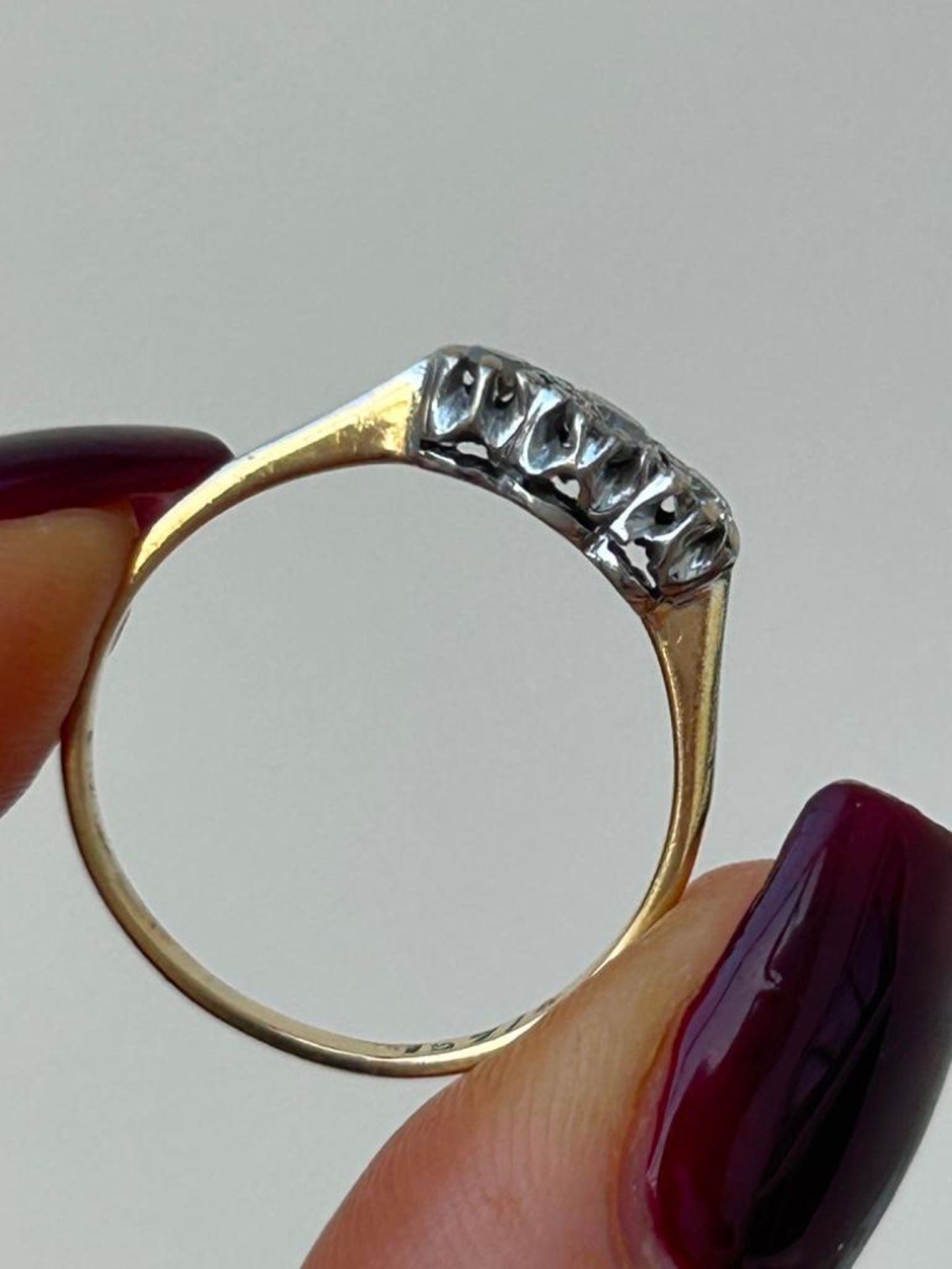 Yellow Gold Diamond 3 Stone Ring - Image 6 of 7
