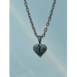 18ct Gold Diamond Heart on 18ct Gold Chain