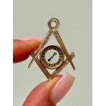 Antique Gold Masonic Compass Charm / Pendant